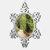 ミューア・ウッズ・パスII自然写真 スノーフレークピューターオーナメント (右)