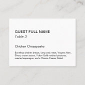 ミュージアムスタイルのプレースカード フラットタイプ プレイスカード (裏面)