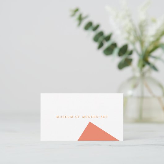 ミュージアムミニマルアングルフロントとバック無地のビジネス 名刺 (スタンド正面)
