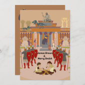 ミュージアム歴史恐竜ラブキッズ結婚ズ 招待状 (正面/裏面)