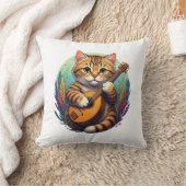 ミュージカルかわいい猫 クッション (ブランケット)