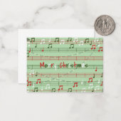 ミュージカルなクリスマスのギフトタグ ノートカード (正面/裏面インサイチュ)