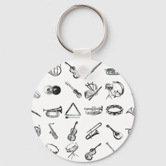 ミュージカルのクラシカル楽器 キーホルダー (正面)