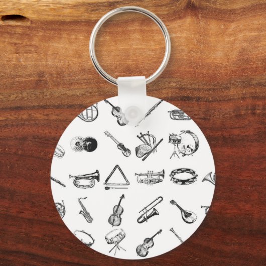 ミュージカルのクラシカル楽器 キーホルダー (正面)