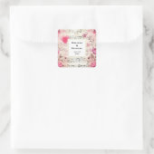 ミュージカルのノートとバラヴィンテージウェディング スクエアシール (バッグ)