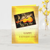 ミュージカルのバイオリン付き父のデイカード カード (黄色い花)