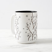 ミュージカルの枝と雪片の2トーンマグ ツートーンマグカップ (正面左)