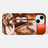 ミュージカルの茶色セピア宝珠付き猫 Case-Mate iPhoneケース (裏面 (横))