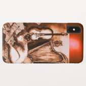 ミュージカルの茶色セピア宝珠付き猫 Case-Mate iPhoneケース (裏面(横))