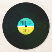 ミュージカルの記録プレートのビニールのヴィンテージのスタイル ラウンドペーパーコースター (正面)