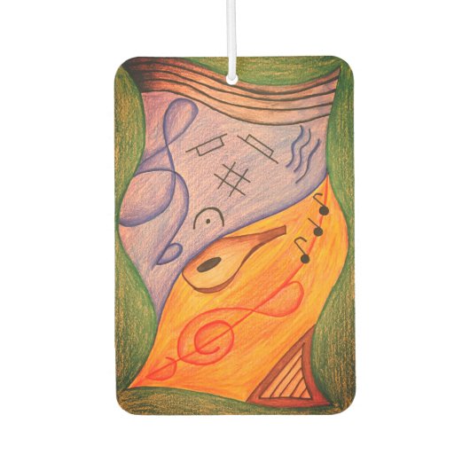 ミュージカルの高音クレフ、 音符記号カラフルの音楽シンボル カーエアーフレッシュナー (正面)