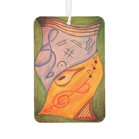 ミュージカルの高音クレフ、 音符記号カラフルの音楽シンボル カーエアーフレッシュナー (裏面)