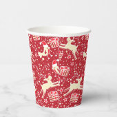 ミュージカルの鳥とトナカイの赤いクリスマスカップ 紙コップ (右)