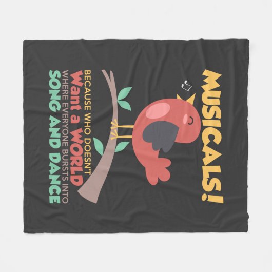 ミュージカルは誰が歌やダンスを望まないからだ フリースブランケット (正面(横))