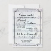 ミュージカルをテーマにしたブライダルシャワーの招待 招待状 (正面)