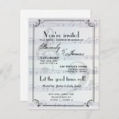 ミュージカルをテーマにしたブライダルシャワーの招待 招待状 (正面/裏面)