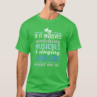 ミュージカルを観てショー曲を歌う少年 Tシャツ
