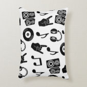 ミュージカルアクセサリ:モノクロヴィンテージパターン。 アクセントクッション (正面(垂直))