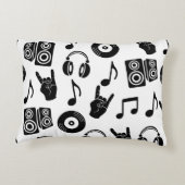 ミュージカルアクセサリ:モノクロヴィンテージパターン。 アクセントクッション (裏面)