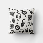 ミュージカルアクセサリ:モノクロヴィンテージパターン。 クッション (裏面)