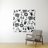 ミュージカルアクセサリ:モノクロヴィンテージパターン。 タペストリー (インサイチュ)