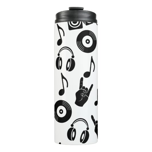 ミュージカルアクセサリ:モノクロヴィンテージパターン。 タンブラー (正面)