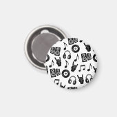 ミュージカルアクセサリ：モノクロヴィンテージパターン。 マグネット (正面/裏面)