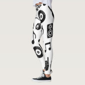 ミュージカルアクセサリ：モノクロヴィンテージパターン。 レギンス (左)