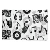 ミュージカルアクセサリ:モノクロヴィンテージパターン。 枕カバー (裏面)