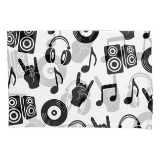 ミュージカルアクセサリ：モノクロヴィンテージパターン。 枕カバー