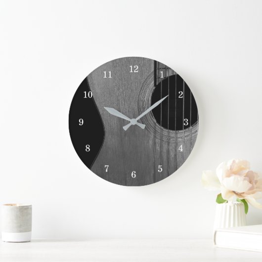 ミュージカルアコースティックギター抽象芸術 ラージ壁時計 (ホーム)