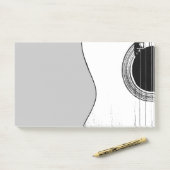 ミュージカルアコースティックギター白黒 ポストイット (デスク)