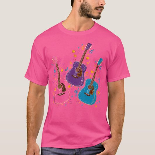 ミュージカルアコースティックギター Tシャツ (正面)