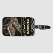 ミュージカルアーティストオン洗練されたブラック ラゲッジタグ (正面横)