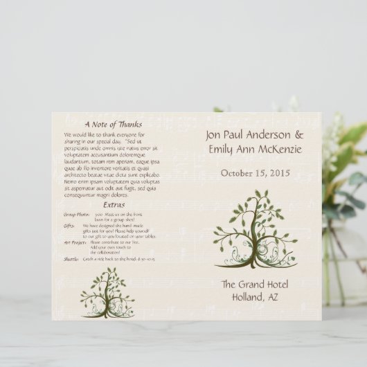 ミュージカルウィスピーツリー結婚式 プログラム (スタンド正面)