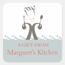 ミュージカルウインク料理人の食べ物ギフトラベルシール スクエアシール