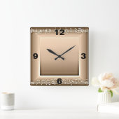ミュージカルエレガント時計 スクエア壁時計 (ホーム)