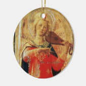 ミュージカルエンジェルインレッドと金ゴールドルビージェムストーン セラミックオーナメント (左)