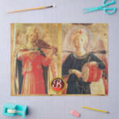 ミュージカルエンジェルズパーチメントモノグラムルビージェムストーン 薄葉紙 (クラフト)