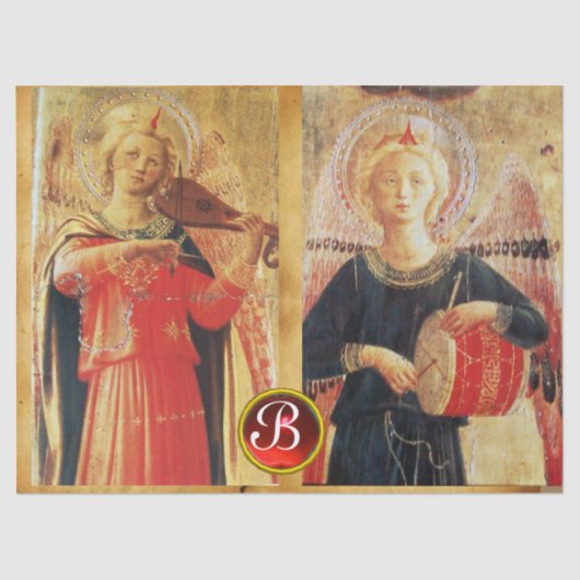 ミュージカルエンジェルズパーチメントモノグラムルビージェムストーン 薄葉紙 (正面)