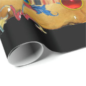 ミュージカルエンジェルズパーチメント、赤い青の花、宝石 ラッピングペーパー (ロールコーナー)