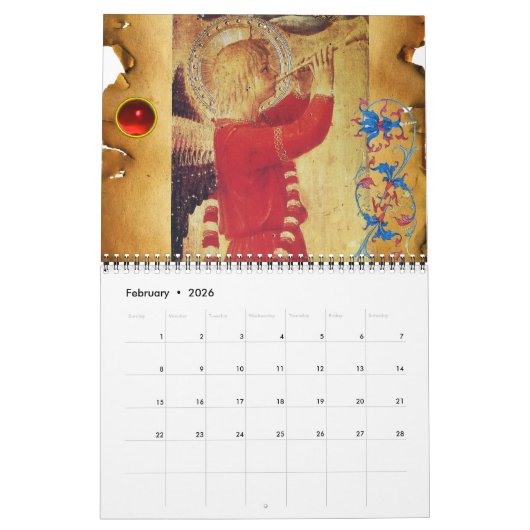 ミュージカルエンジェルファインアートコレクション カレンダー (2月 2026)