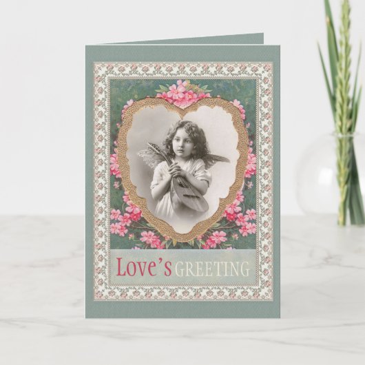 ミュージカルエンジェル金ゴールドハートCC0800バレンタイン シーズンカード (正面)