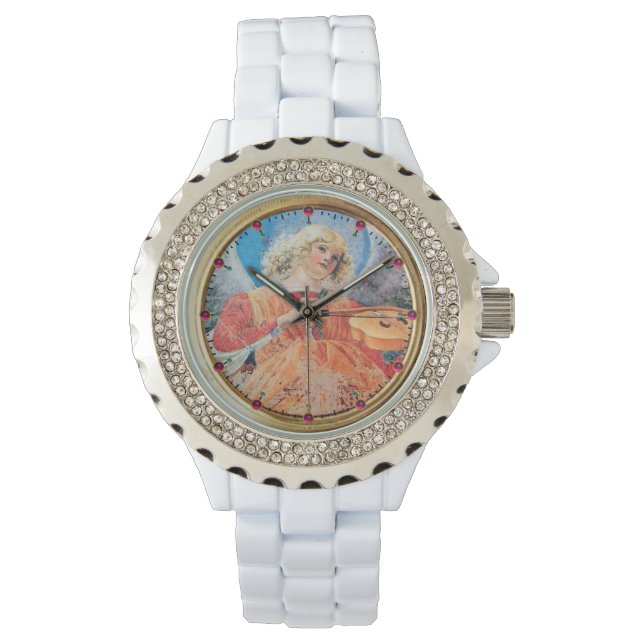 ミュージカルエンジェル/ピンクアメジスト宝石 腕時計 (正面)