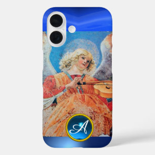 ミュージカルエンジェル、ブルーサファイアジェムストーンモノグラム iPhone 16ケース