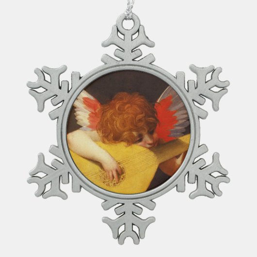 ミュージカルエンゼルヴィンテージ スノーフレークピューターオーナメント (正面)