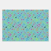 ミュージカルカラフルノートデザイン ラッピングペーパーシート (正面)