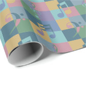 ミュージカルカラフルノート抽象芸術アート ラッピングペーパー (ロールコーナー)