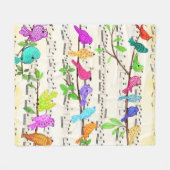 ミュージカルカラフルバードフリースブランクス フリースブランケット (正面(横))