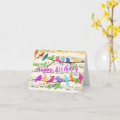 ミュージカルカラフルバード誕生日カード春ソング カード (黄色い花)